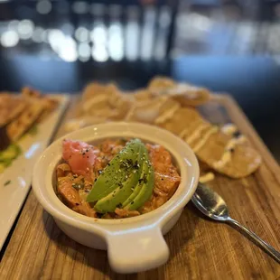 Salmon Poke nacho starter