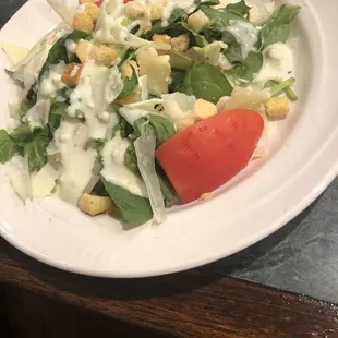 Side salad with blue cheese dressing