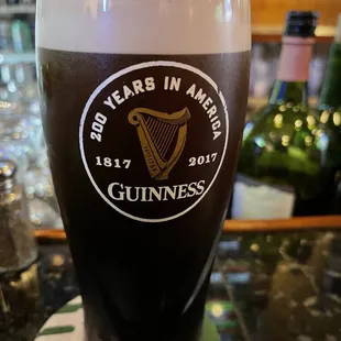 They pour a proper Guinness.