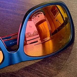 the reflection of a pair of sunglasses