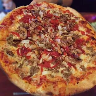 #5 Pub Pie - pepperoni, mushrooms, onions, sausage, and garlic