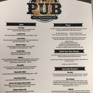 menu