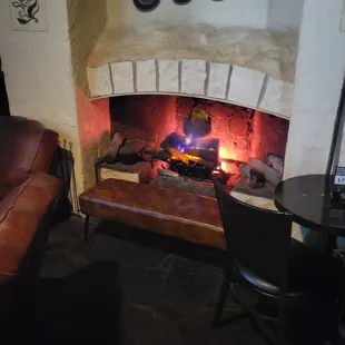Seating area with fireplace