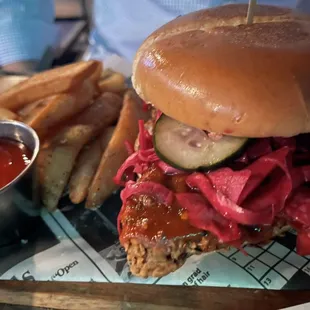 Spicy fried chicken sandwich