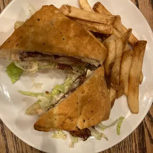 a sandwich and french fries