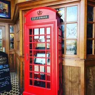 a red phone booth