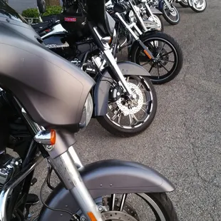 a row of motorcycles