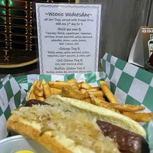 Hot dog fries or applesauce