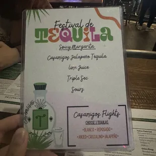 Drink menu
