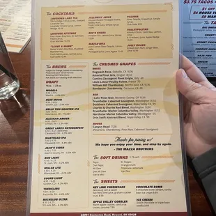 the menu
