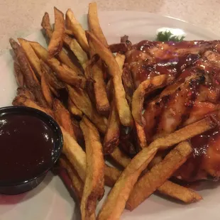 "Walk This Way" BBQ chicken with fresh cut fries are amazing