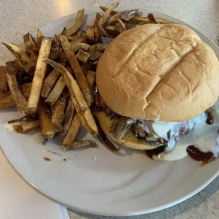 Pulled Pork- with barbecue sauce and apple slaw and handmade fries