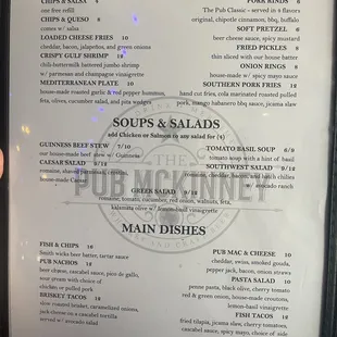 menu