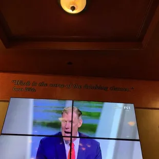 Great quote by Oscar Wilde above the screen. The Pub, Orlando, Fl.