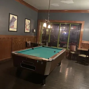 Pool Table inside restaurant