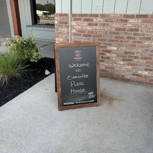Sign out front