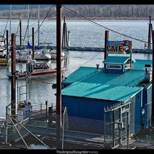 a view of boats docked in the harbor