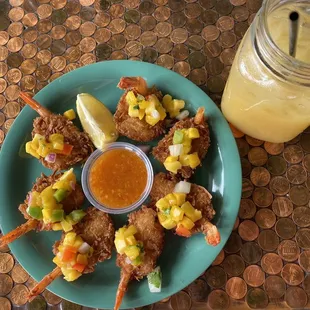 Coconut shrimp with mango salsa
