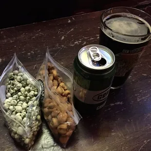 Our beer and snacks from the vending machine