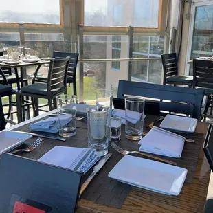 The rooftop dining area