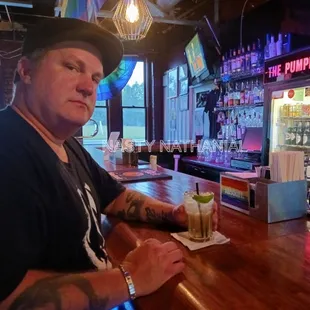 Enjoying one of Gabe&apos;s margaritas at The Pumping Station. #pumpingstationmemphis #nastynathanial #gaybarmemphis