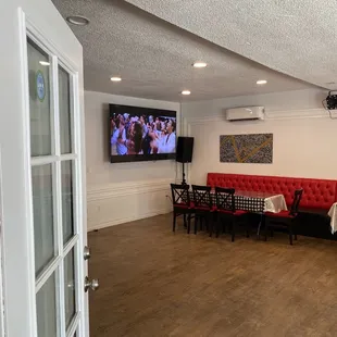 a television in the corner of the room