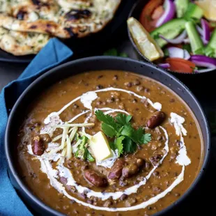Enjoy our delicious Dal Makhani. Creamed lentils slow cooked and flavored with fresh ginger, garlic and rich blend of herbs and spices.