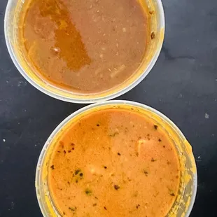 2 item combo: Dal Makhani (top); Shahi Paneer (bottom)--delish!