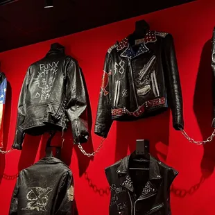 Leather jackets once owned by former punk bands