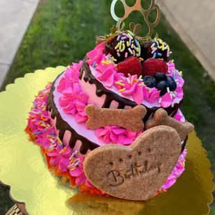 2 Tier Drip Donut Cake