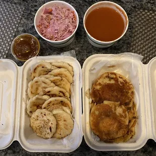 Mini cheese pupusas and birria pupusas - sooooo good!!!