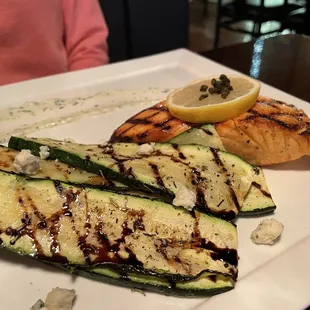 Salmon and Grilled zucchini