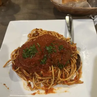 Spaghetti and meatballs