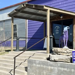 Front of the legendary Purple Goat!