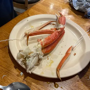 What's left of my crab legs!