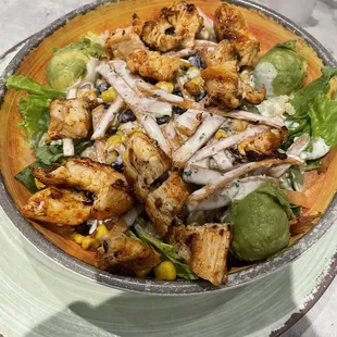 The Southwestern Power Salad with blackened chicken. 10/10! You get it plain or add the blackened chicken, fried chicken or salmon.