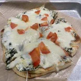 Spinach Artichoke Flat Bread - Soooo good!