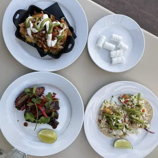 Happy Hour selections. the warm napkins were a nice touch!