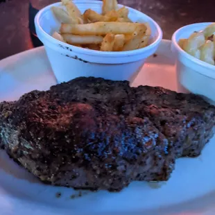 NY Strip. They cut their own meat here you can tell. Good flavor.