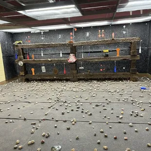 Rock range! $5 for a bucket of rocks to throw at this wall of fun.