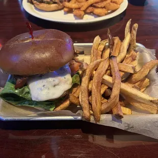 Blackened Chicken Sandwich and Fries