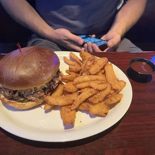 Friday Special- Pulled Pork Sandwich and Onion Petals