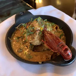 Crawfish biscuit with dancing shoes