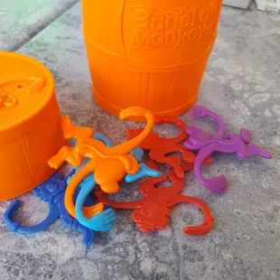 Barrel o' Monkeys on every table.