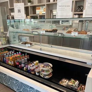 Deli counter - premade sushi, salads, drinks and pastries