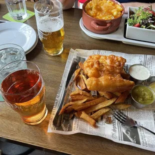 Fish n churps and sheppie pie