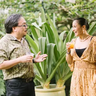Enjoying great company and a complimentary drink before dinner.

Photos by Mahina CE Photography