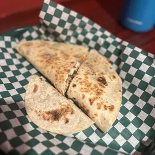 a plate of quesadillas