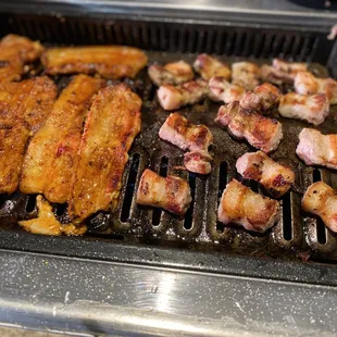 Spicy pork belly and thick pork belly