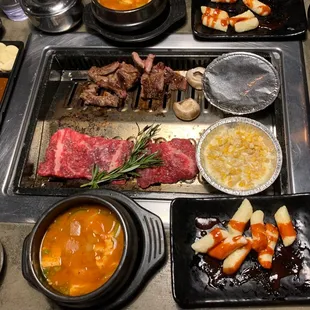 a variety of foods